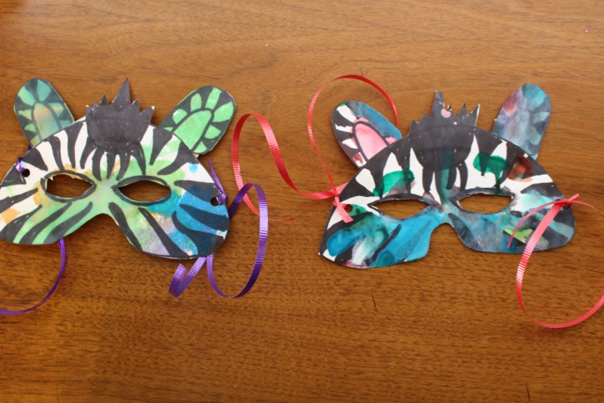 Costume Craft: Rainbow Zebra Masks